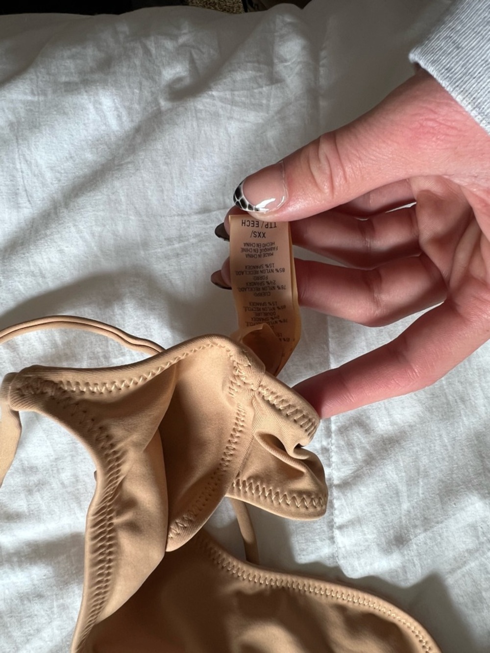 SKIMS Tan Three-Piece Bikini Set - Picture 3 of 5